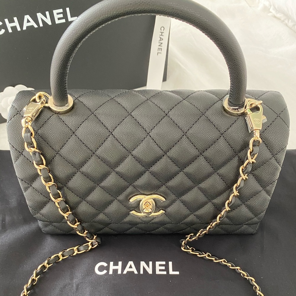 NWT RARE Small Coco Handle Black + Light Gold HW - Picture 4 of 16